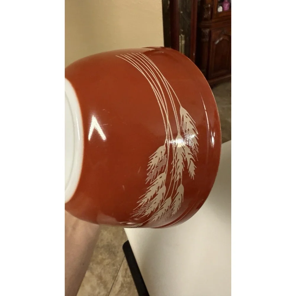 Vtg PYREX Autumn Harvest‎ Wheat Nesting Mixing Bowls Set of 2 (401 & 402) Retro